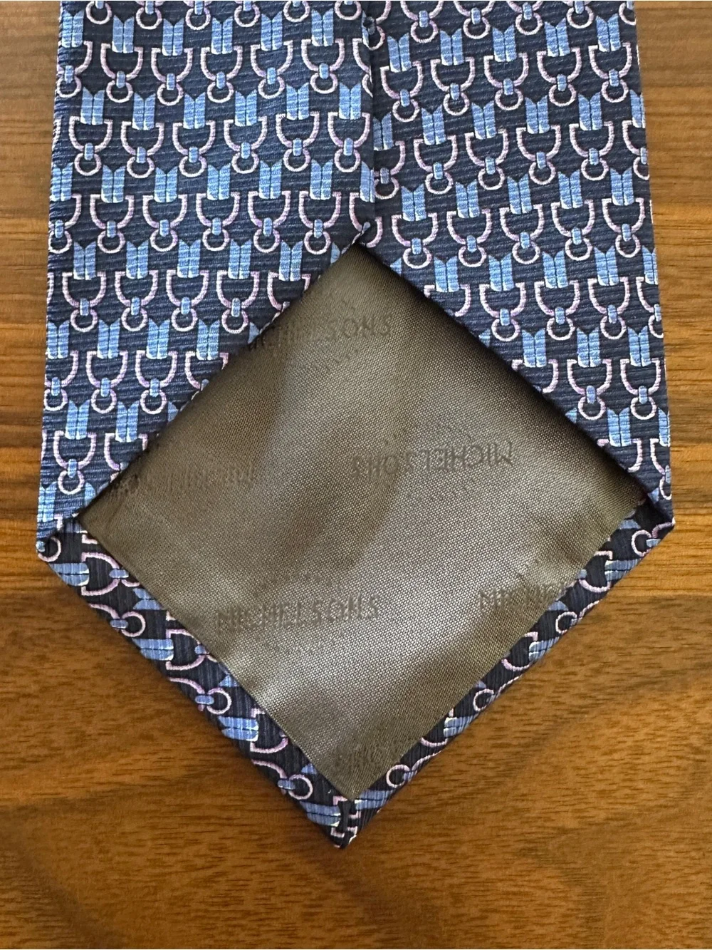 Michelsons Blue Patterned Silk Tie